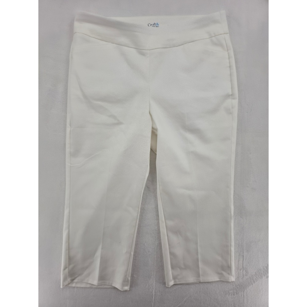 NWOT Croft & Barrow Womens White Pull On Capri Pants Size 16 Resortwear Summer‎